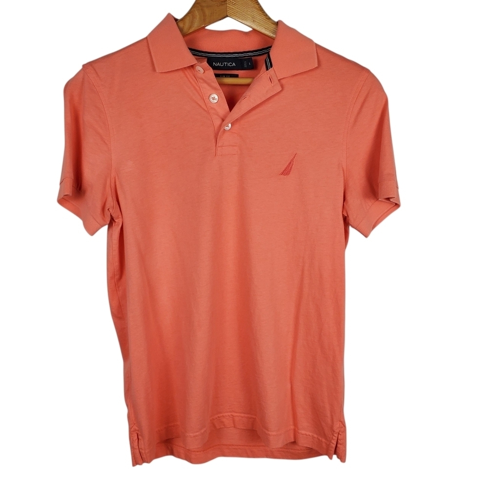 Nautica Men's Polo Shirt. Coral. SMALL. D0054